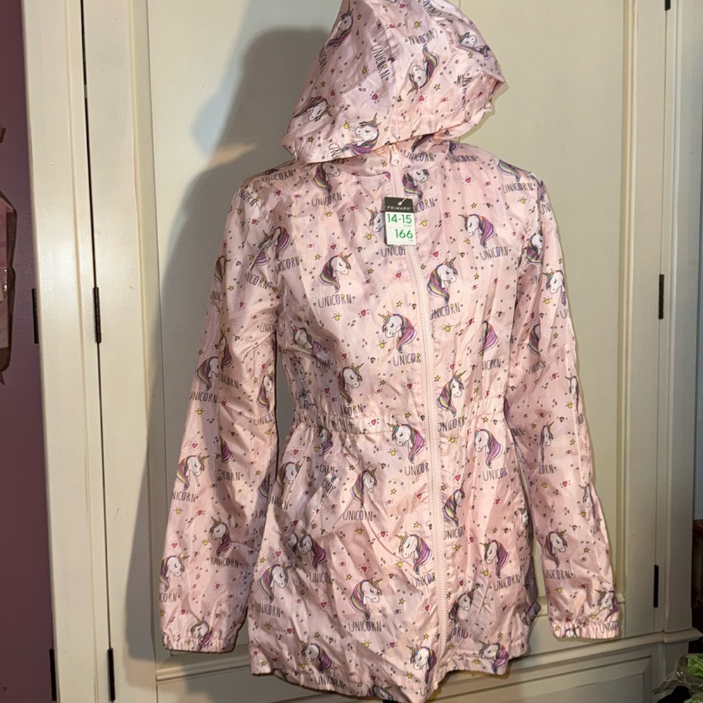 PRIMARK Girls Unicorn Windbreaker Jacket size 14-15yrs NEW with tags